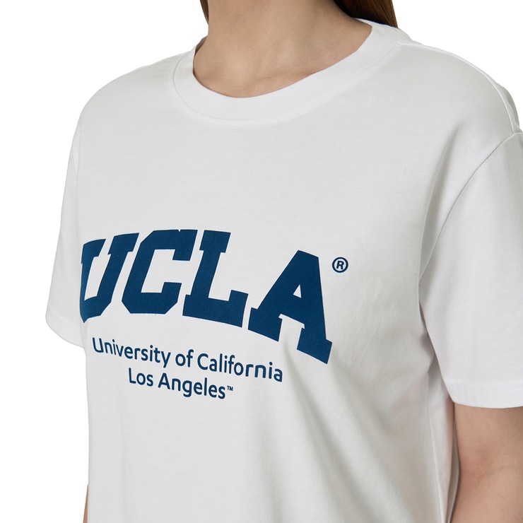 UCLA 여성 반소매 로고 티셔츠 - 화이트, S