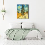 지클레 그림 액자 (80 x 60cm 또는 60 x 80cm) - 고흐, 삼나무와 별이 있는 길