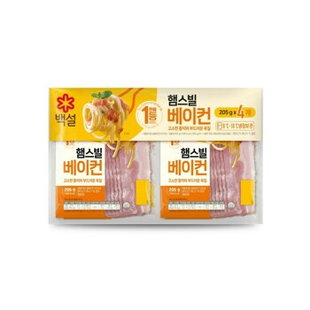 백설 햄스빌 베이컨 (205g x 4) x 2 , 총 8팩