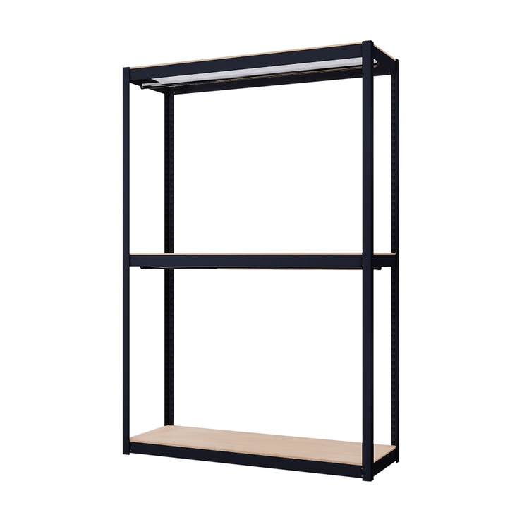 스피드랙 다용도 3단 철제 행거 120 x 40 x 180cm - 블랙