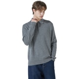 바인 남성 캐시미어 100% 폴로 - 라이트그레이