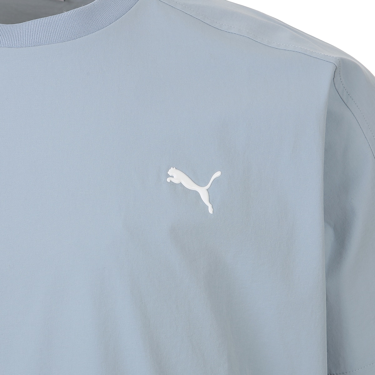 푸마 여성 우븐 티셔츠 - 베이비 블루, L 푸마 여성 우븐 티셔츠 - 베이비 블루, L