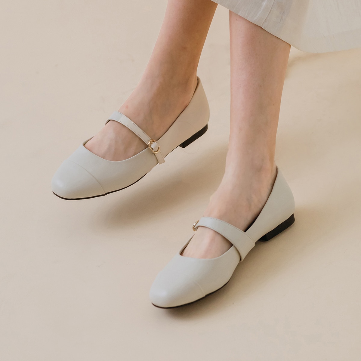 엘리자베스스튜어트 메리제인 플랫 - 아이보리, 255mm