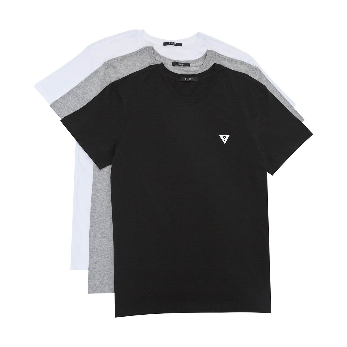 게스 남성 크루넥 티셔츠 3매 - 21A (화이트/그레이/블랙), XL(110)