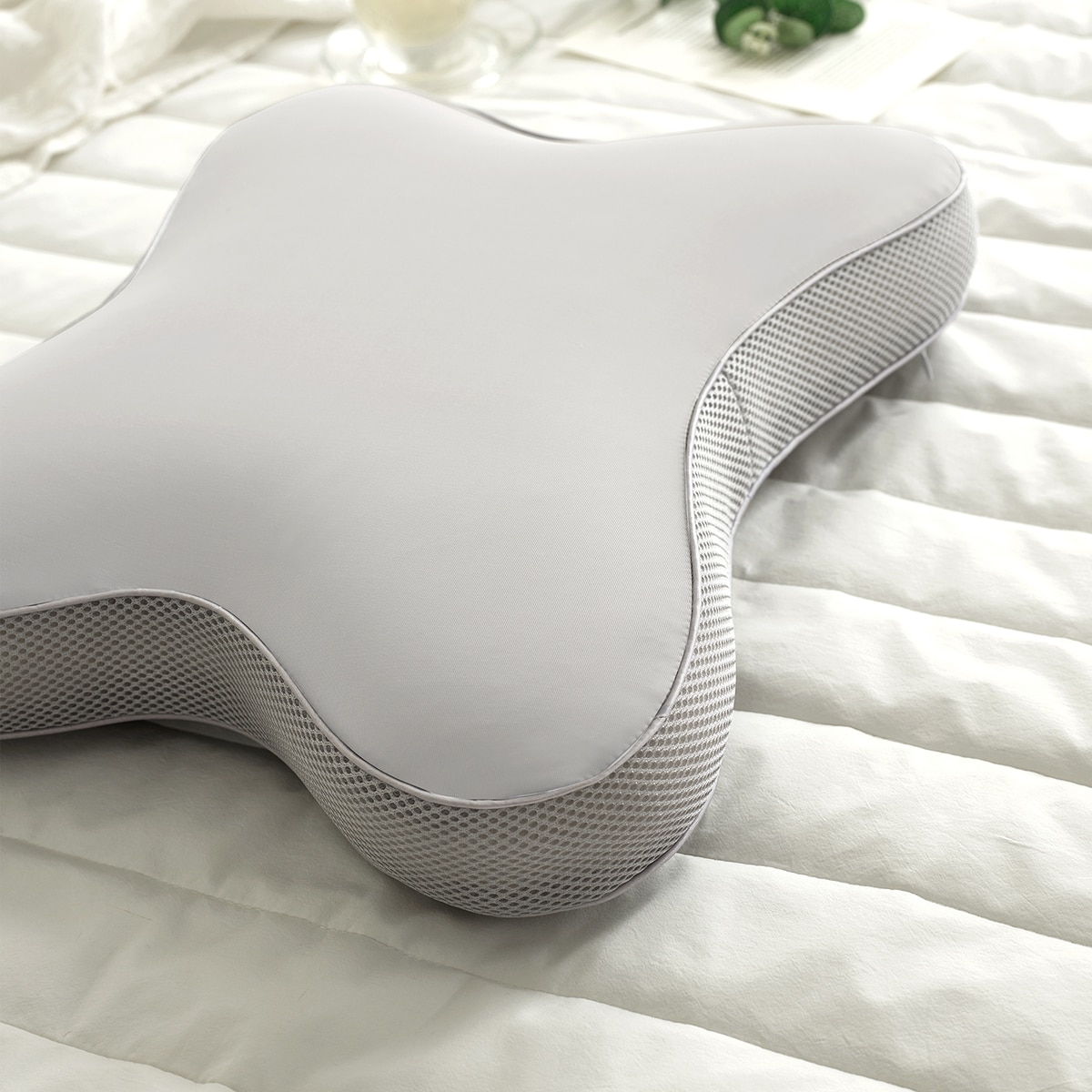 April At Home 나비형 쿨링 메모리폼 베개 - 그레이