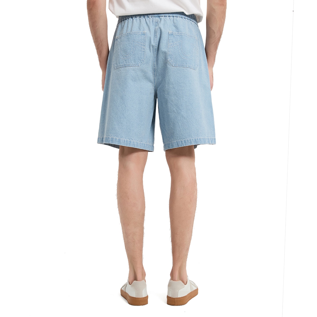 트루 릴리젼 남성 데님 반바지 - 라이트블루, S