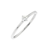 총 0.1 캐럿 다이아몬드 반지 14K 골드 니나 - 화이트 골드