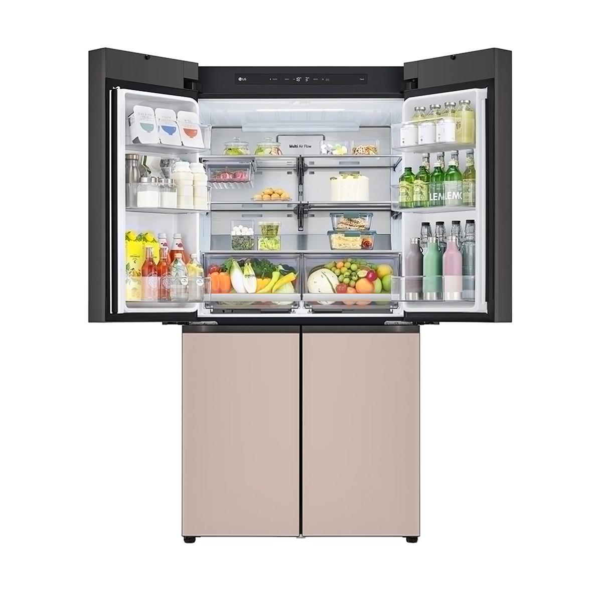 LG 오브제 AI 냉장고 870L, 글라스 토프/아몬드