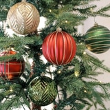 크리스마스 100mm 오너먼트 장식 18개 세트 - 레드/그린