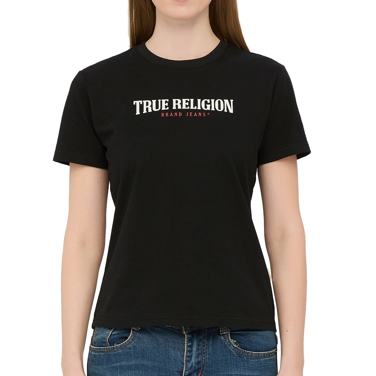 트루릴리젼 여성 반소매 티셔츠 - 블랙, XL