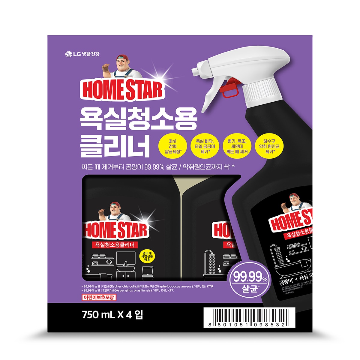 홈스타 욕실용 클리너 750ml x 4개 x 2팩 홈스타 욕실용 클리너 750ml x 4개 x 2팩