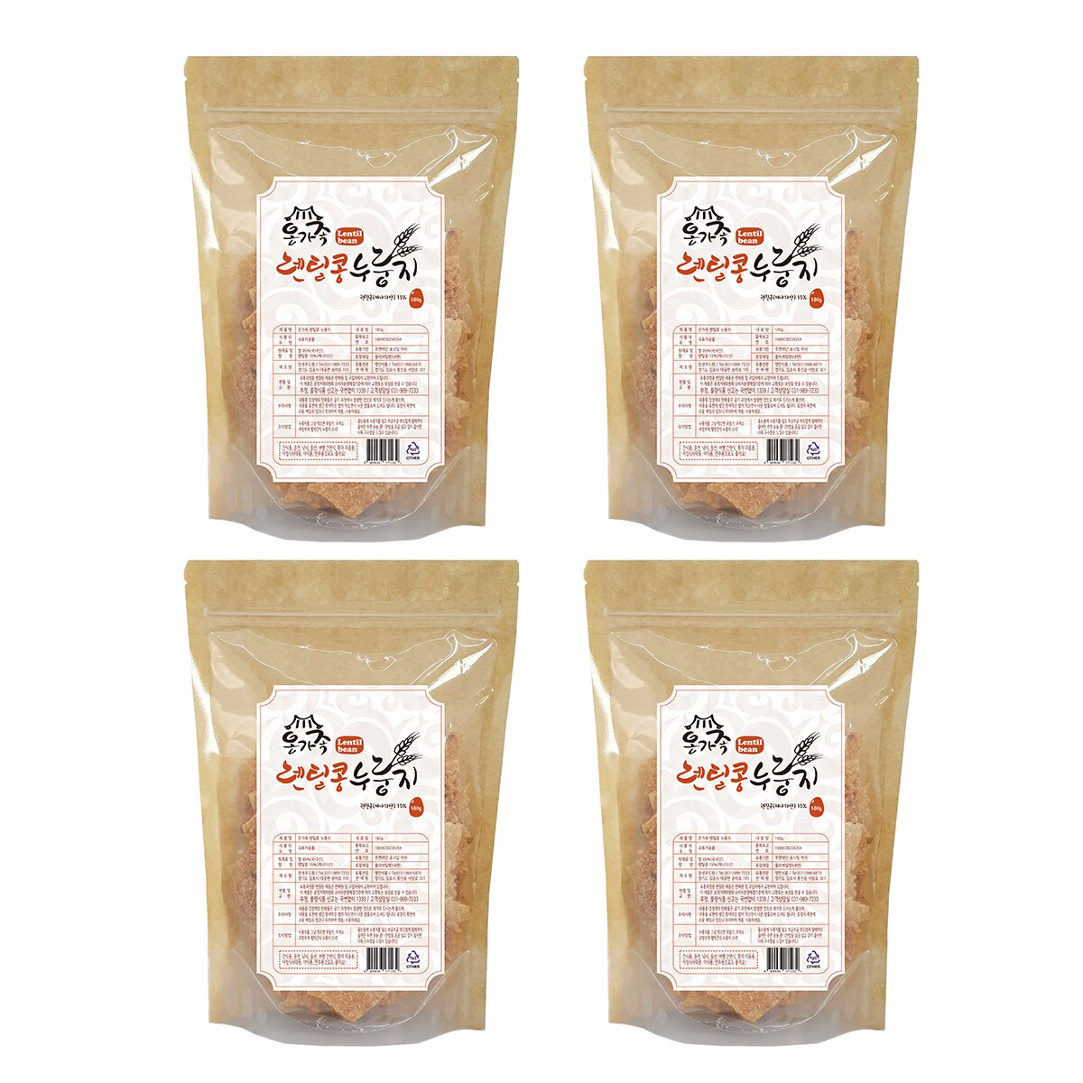 온가족 렌틸콩 누룽지 180g x 4