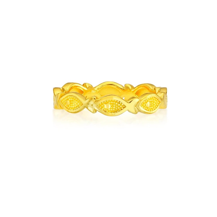 24K 순금 반지 3.75g - 행운의 물고기