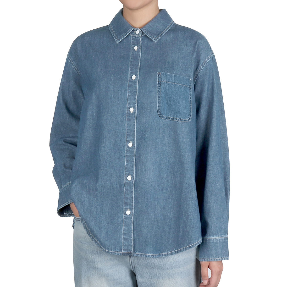 케네스콜 여성 데님 셔츠