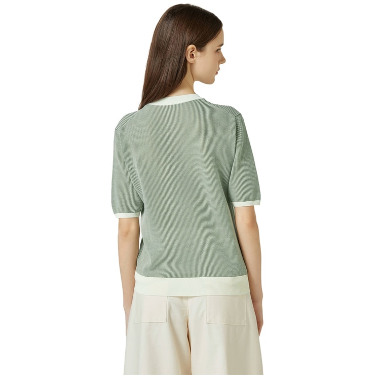 리디아 바인 여성 와플 반소매 니트