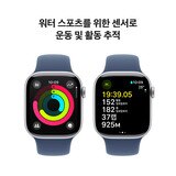 Apple 워치 10 42mm 실버 데님 스포츠 밴드 - S/M