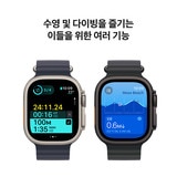 Apple 워치 울트라 2 내추럴티타늄 블루 트레일 루프 - ML