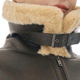 비지트 인 뉴욕 여성 인조퍼 무스탕 - 브라운, M 비지트 인 뉴욕 여성 인조퍼 무스탕 - 브라운, M