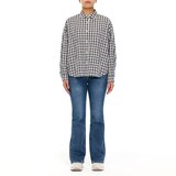 쥬시꾸뛰르 여성 체크 셔츠 - 블랙, M/L