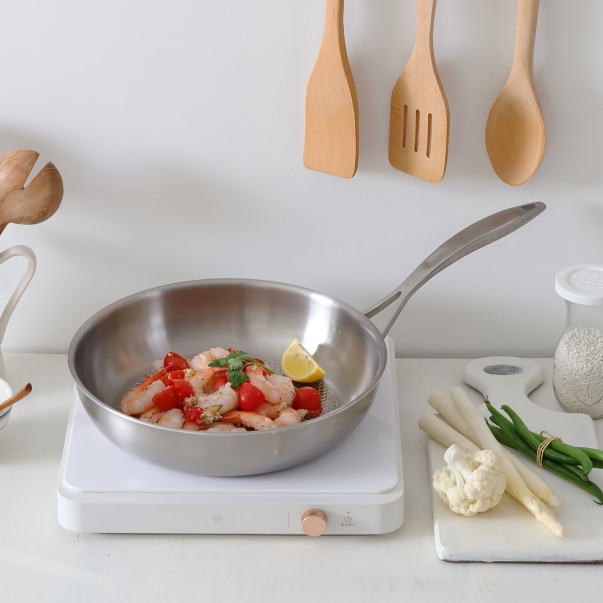 쿠치나레 통 5중 스테인리스 엠보 프라이팬 28cm