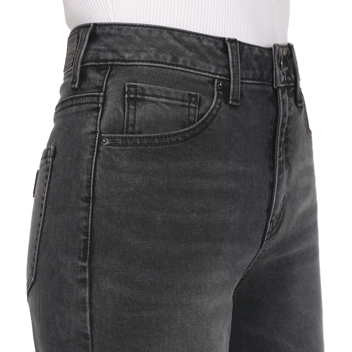 게스 여성 와이드핏 청바지 - 그레이