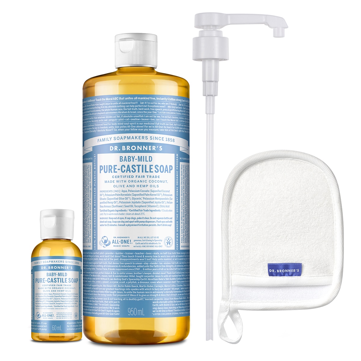 닥터브로너스 캐스틸 솝 클렌저 950ml + 60ml