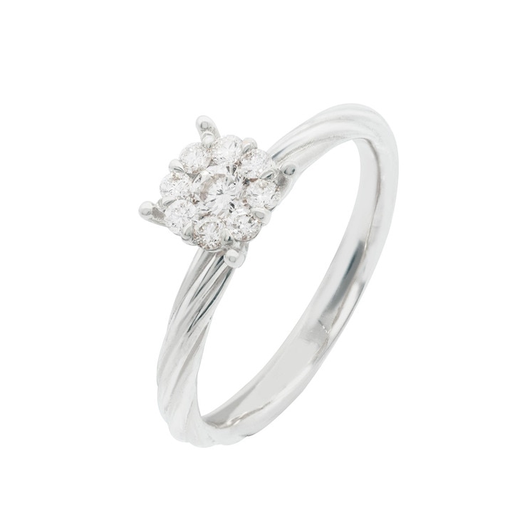 총 0.25캐럿 다이아몬드 반지 14K 샤론