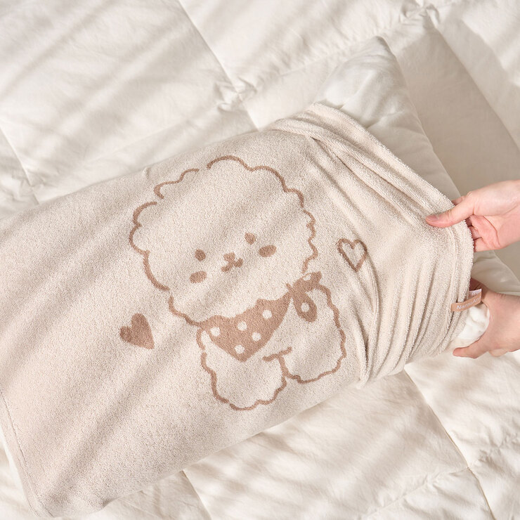 무한타올 늘어나는 타월지 캐릭터 베개커버 40x60cm용, 2P - 베이지 무한타올 늘어나는 타월지 캐릭터 베개커버 40x60cm용, 2P - 베이지