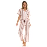 키스 해링 여성 코튼 파자마 세트 - 아이보리, M