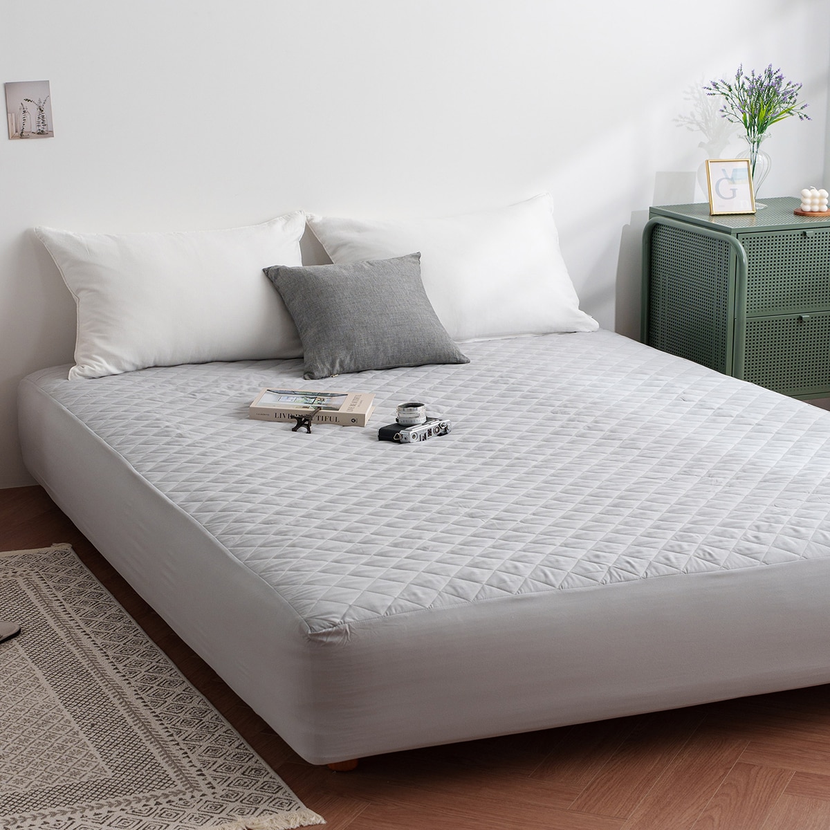 플로티나 방수 누빔 매트리스 커버 - 킹