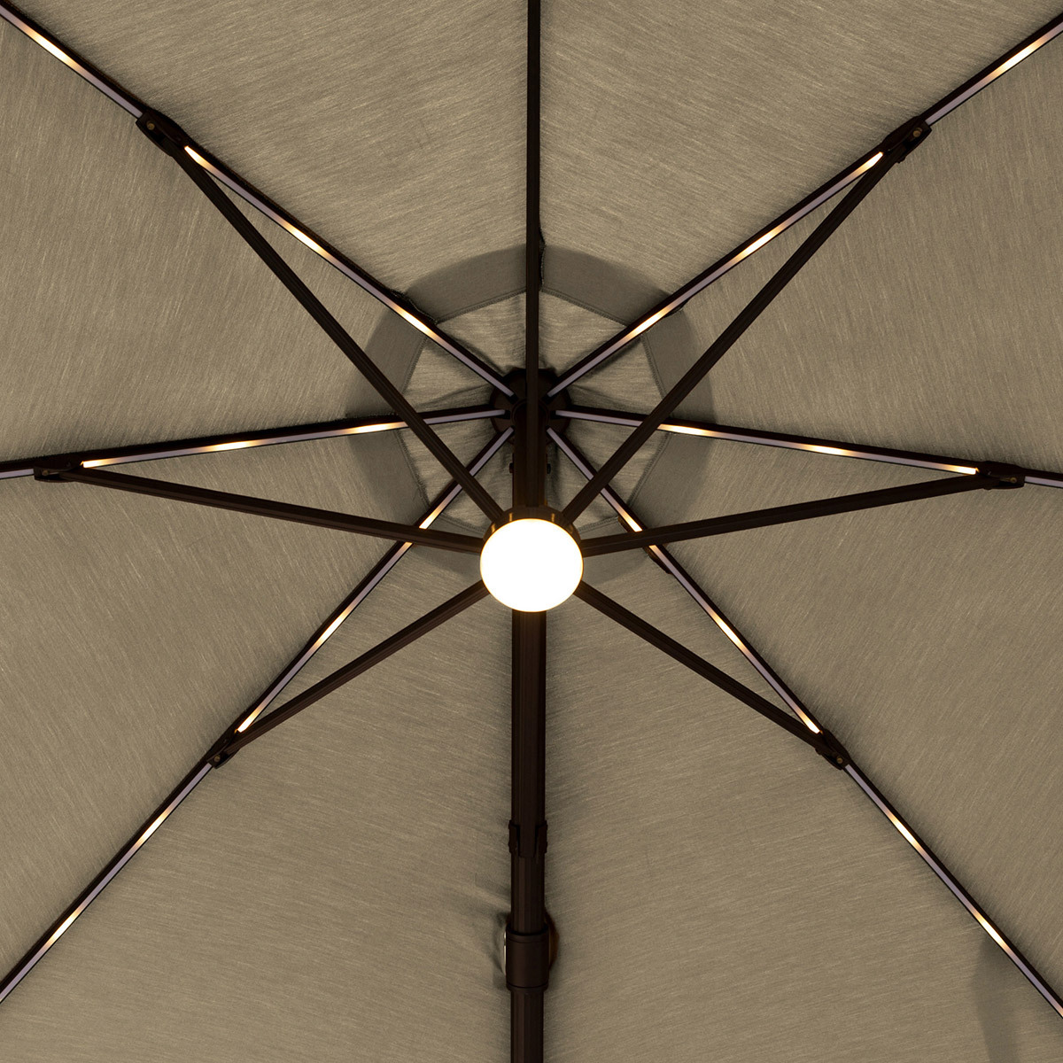 앳레저  LED 캔틸레버 우산，지름 3.35m,베이지