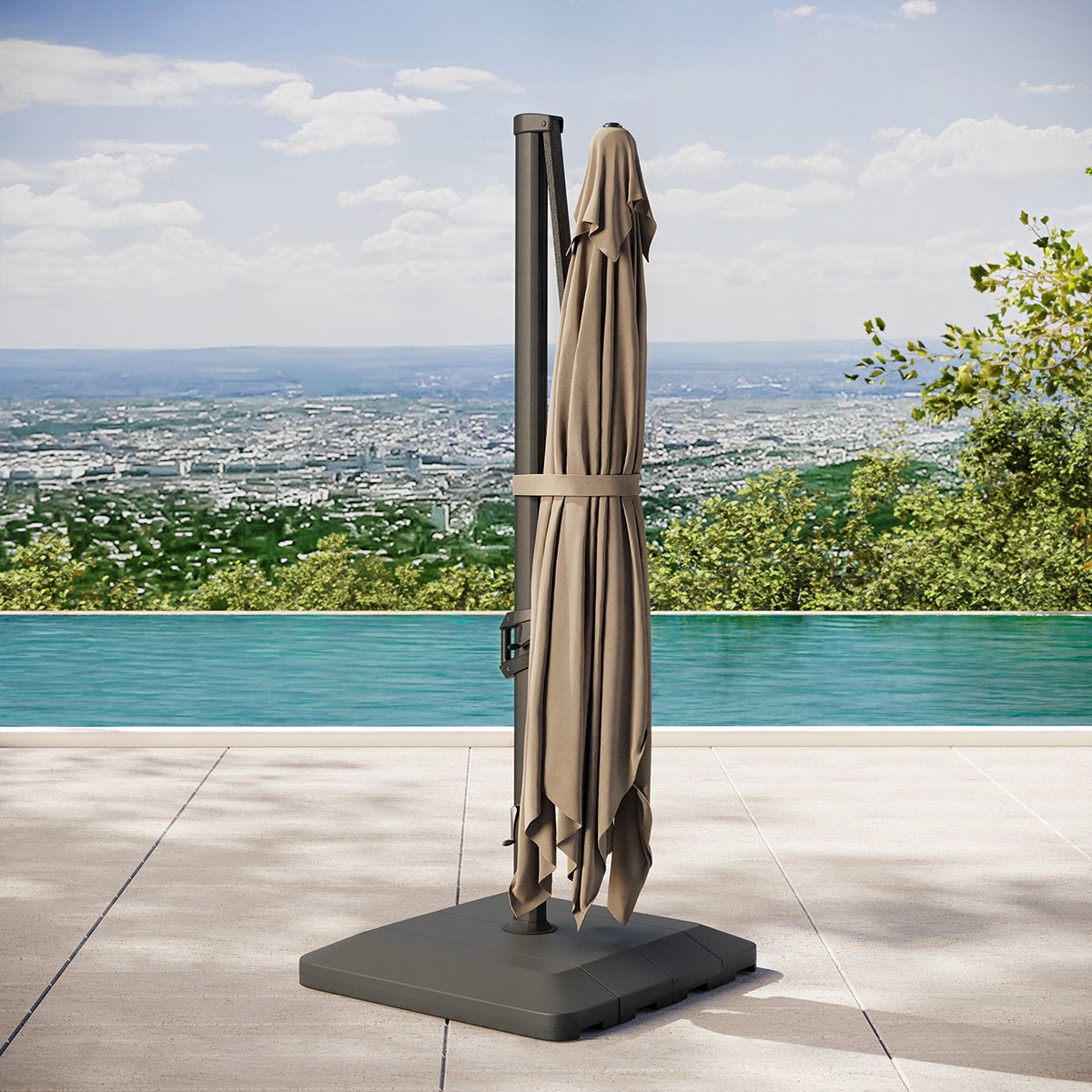 앳레저 캔틸레버 사각우산, 3.0 x 3.9m, 머쉬룸