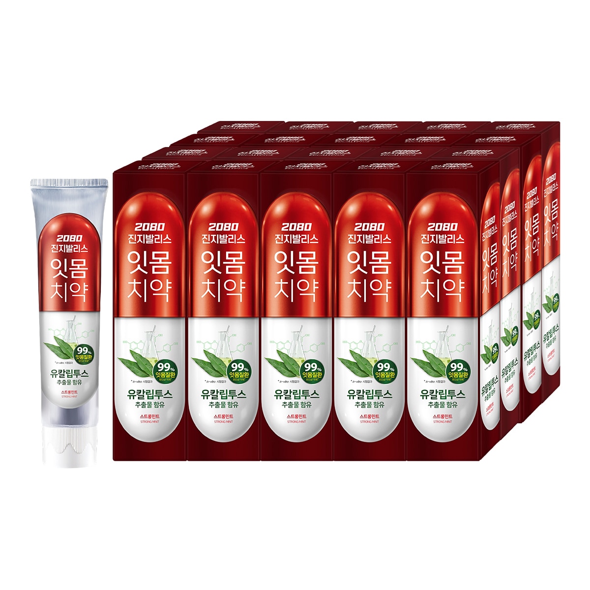 2080 진지발리스 치약 150g x 20개 - 스트롱민트