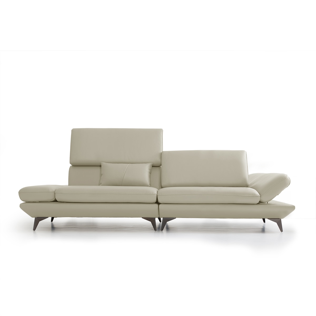 UND 에디션 NA6 천연 통가죽 소파 3.5인 - 라이트그레이