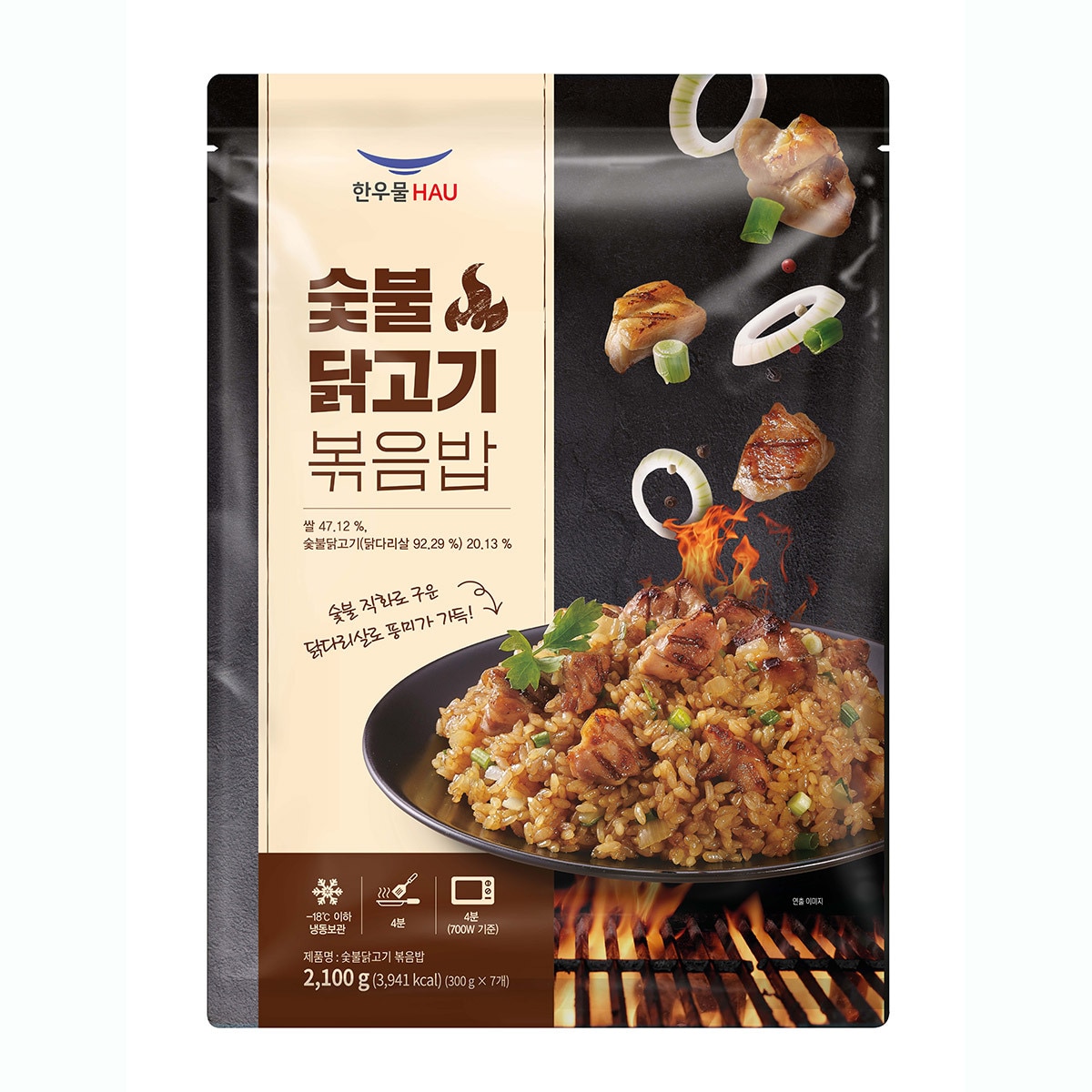 한우물숯불닭고기볶음밥300g x 7 x 2봉(4200g)