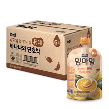 맘마밀 퓨레 바나나와 단호박 100g x 20