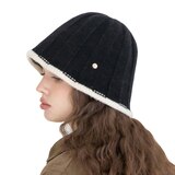 안드레아바나 여성 울 니트 모자 - 블랙