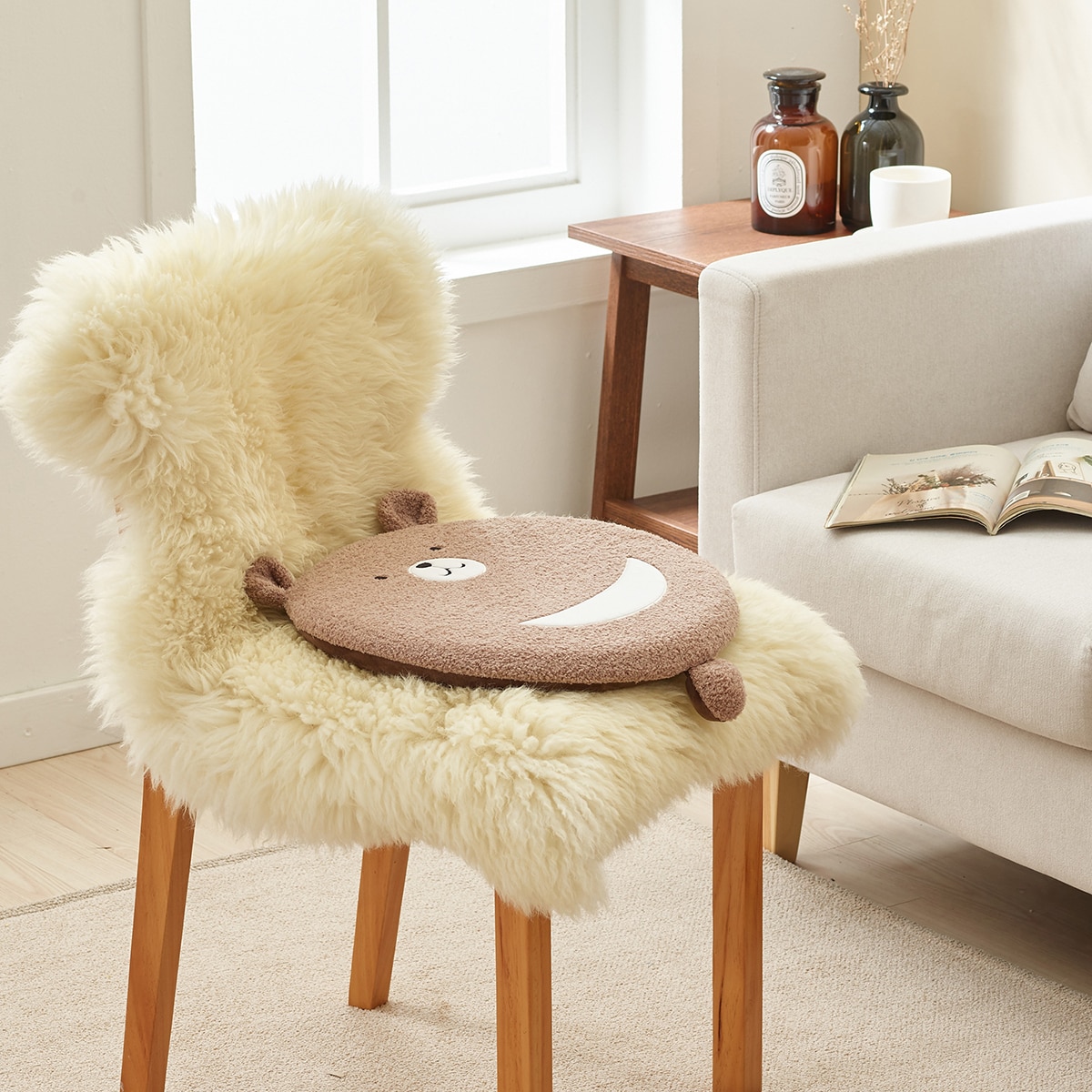 루마인 홈 부클레 메모리폼 방석 2P - 화이트토끼 / 곰 루마인 홈 부클레 메모리폼 방석 2P - 화이트토끼 / 곰