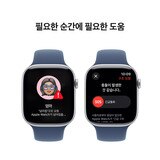 Apple 워치 10 46mm 실버 데님 스포츠 밴드 - S/M