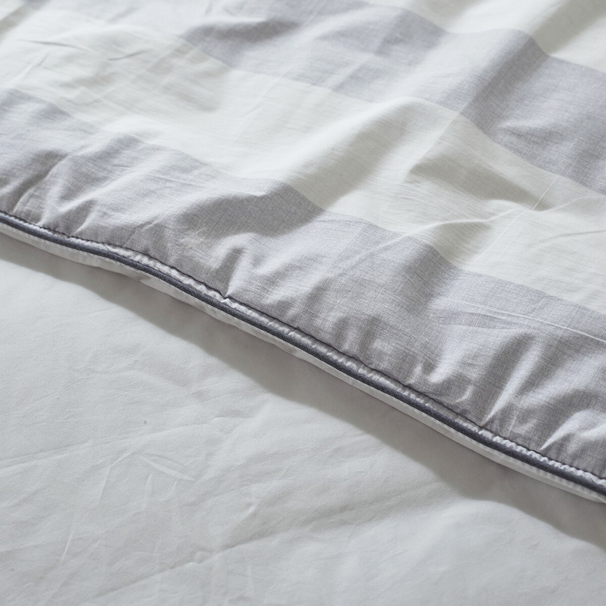 April At Home 60수 고밀도면 차렵이불 베개세트-퀸, 그레이