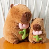 카피바라 딸기모자 인형 2개 세트 - 꽃 카피바라 세트 카피바라 딸기모자 인형 2개 세트 - 꽃 카피바라 세트