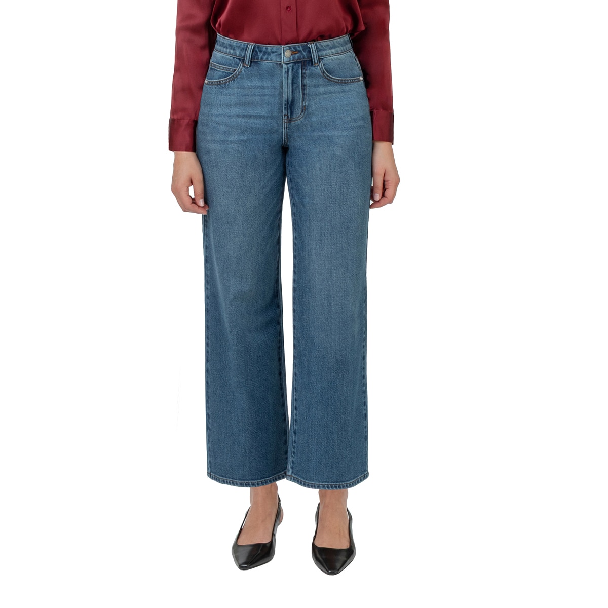 웰원 여성 스트레이트 앵클 데님