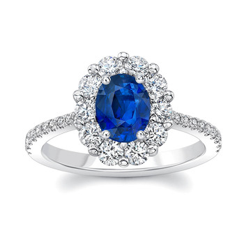 블루 사파이어 & 다이아몬드 반지