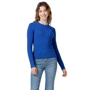 리디아 바인 여성 수피마코튼 케이블 니트