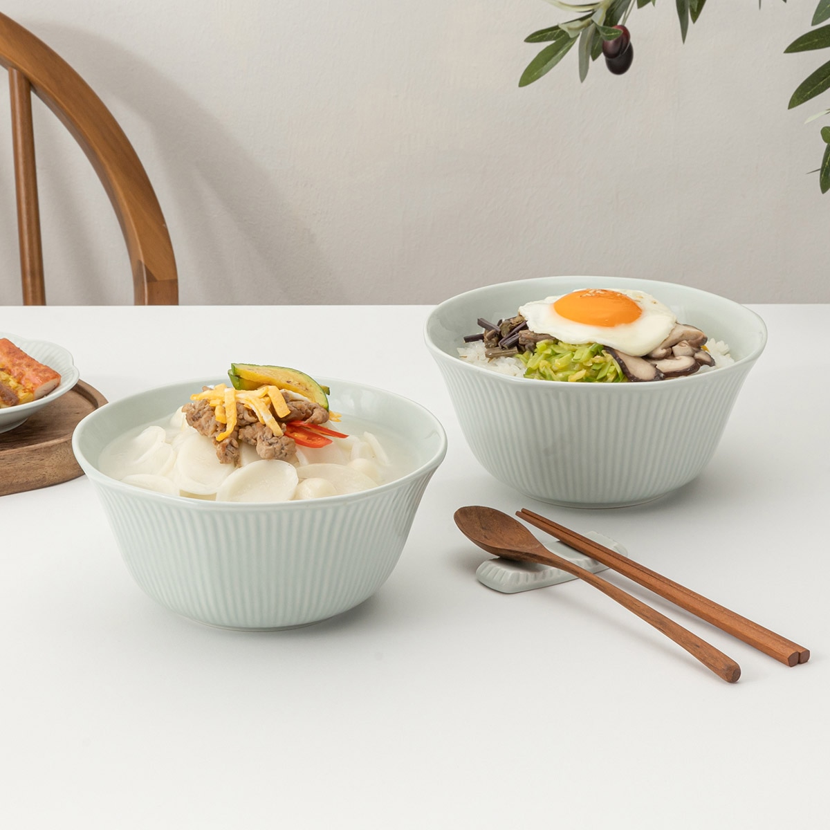 윤도자기 면기 세트 4P