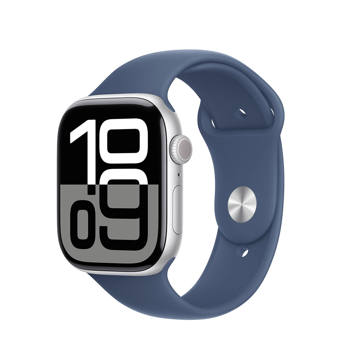 Apple 워치 10 46mm 실버 데님 스포츠 밴드 - S/M
