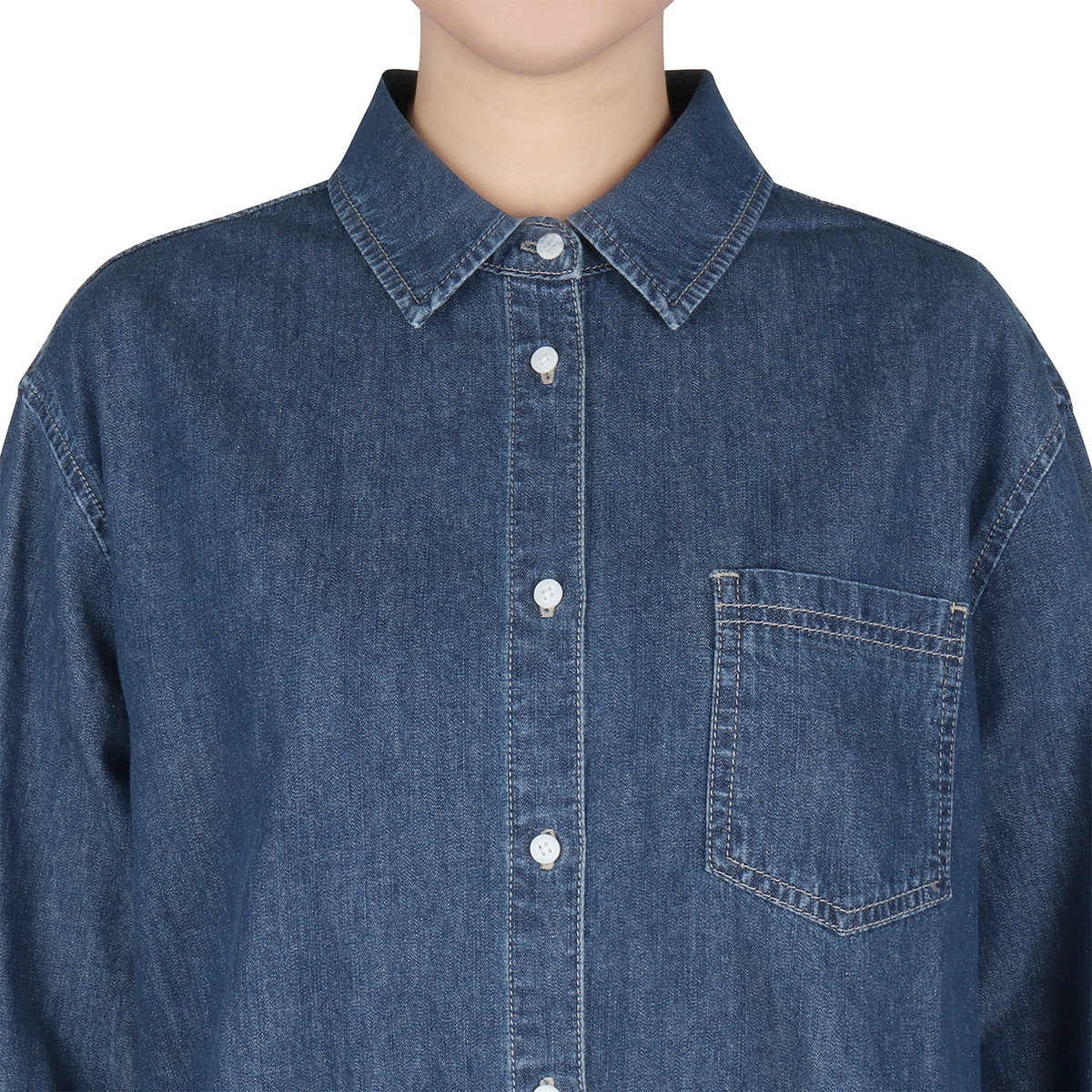 케네스콜 여성 데님 셔츠 - 다크 인디고, S 케네스콜 여성 데님 셔츠 - 다크 인디고, S