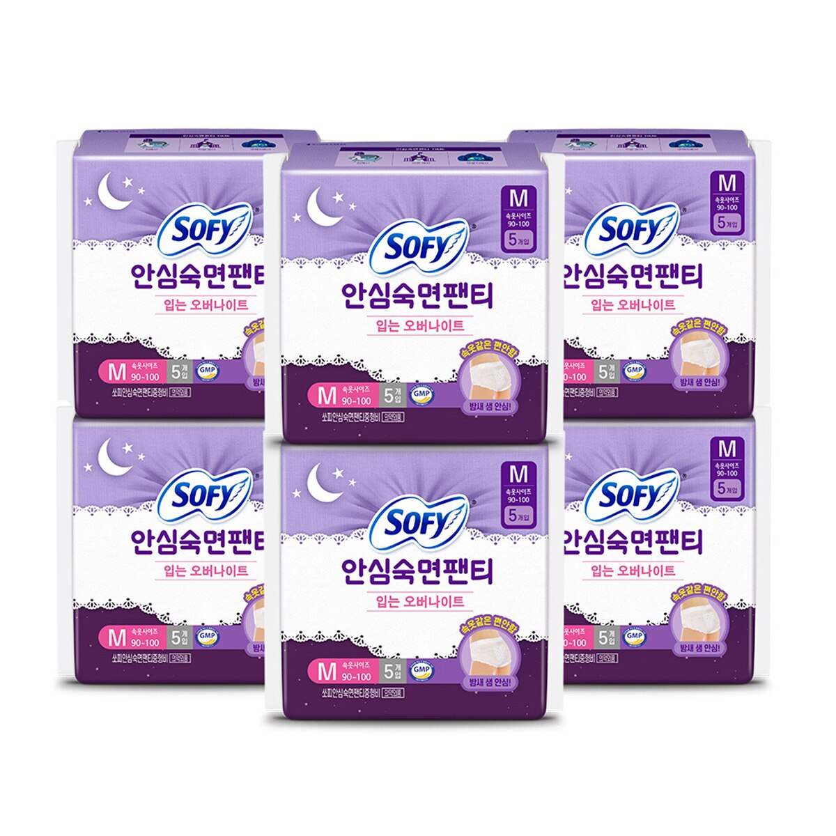 쏘피 안심숙면팬티 5개 x 6팩 - 중형