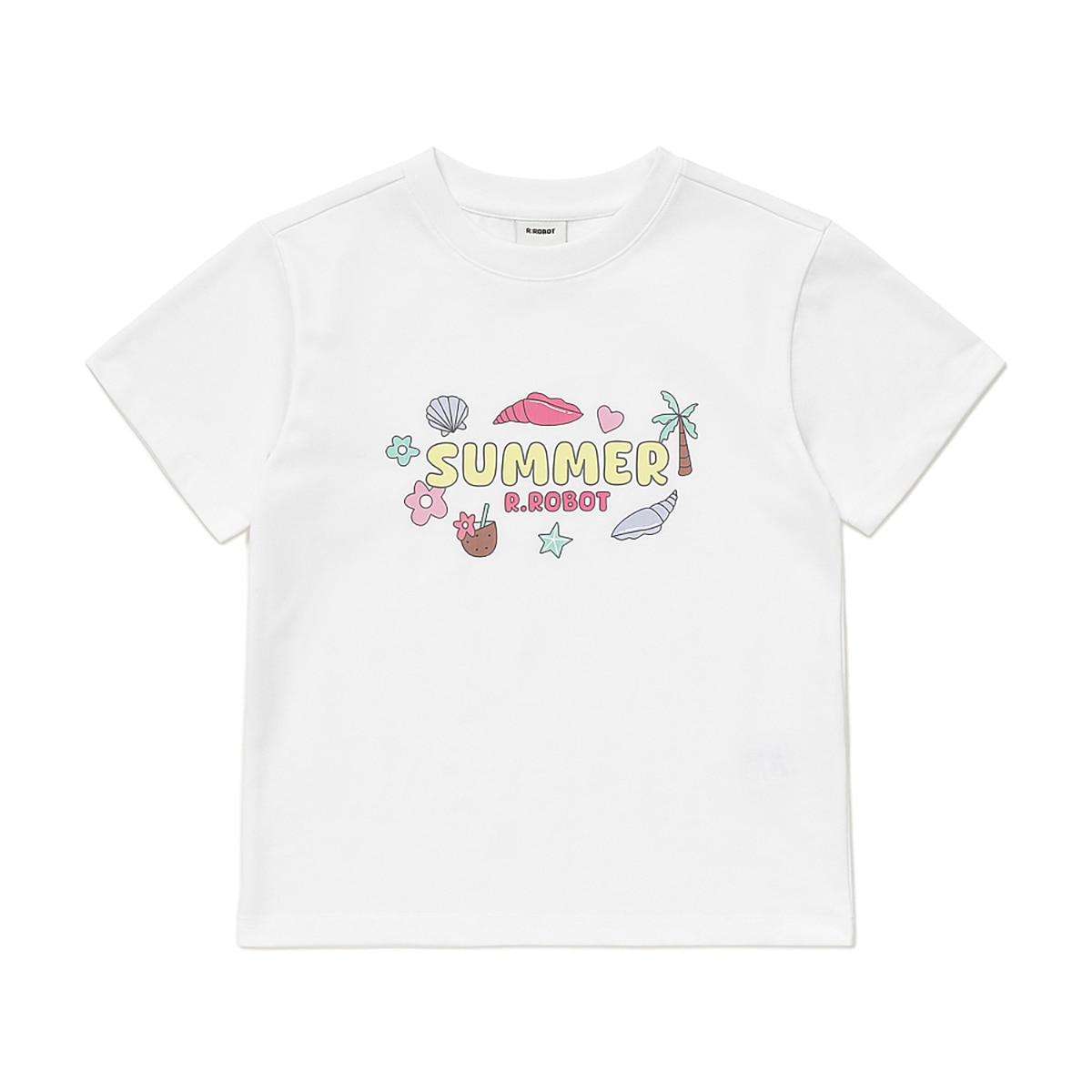알로봇 키즈 반소매 티셔츠 세트 - 핑크/화이트, 110