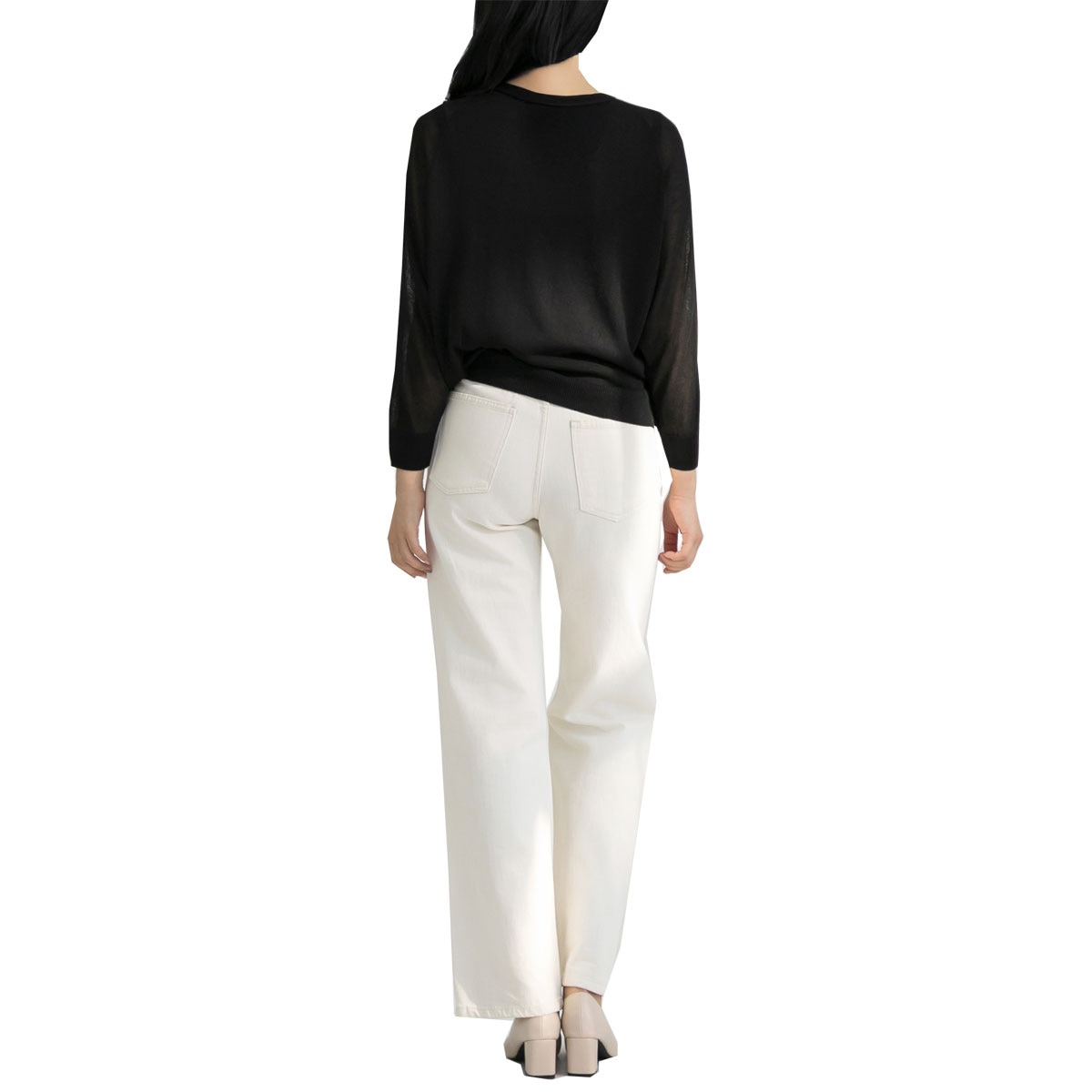 보니스팍스 여성 래글런 니트 가디건 - 블랙